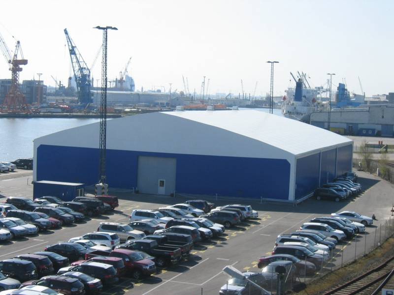 Errichtung einer temporären  Leichtbauhalle in Bremerhaven